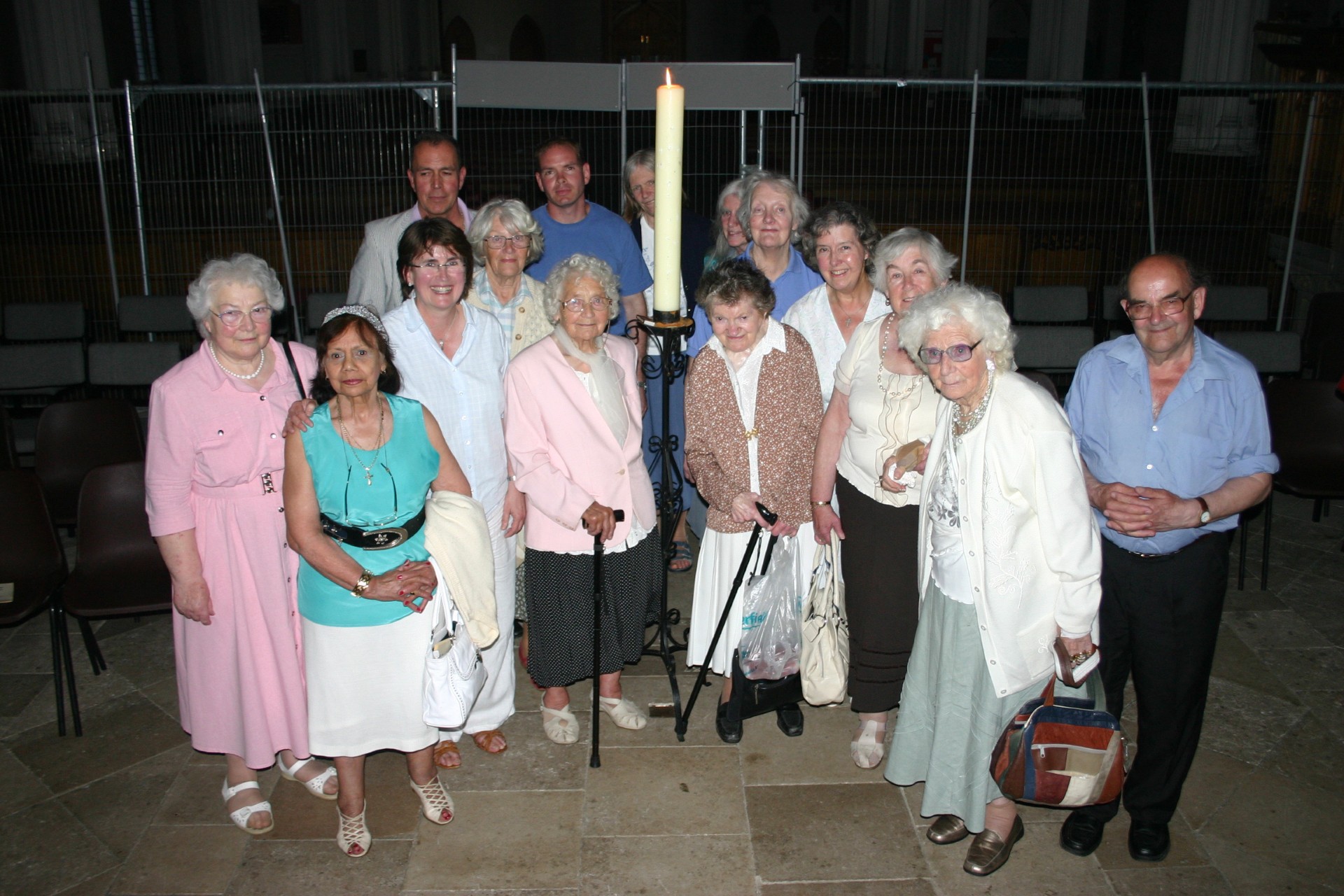 A core group of Friends of St Peter’s stands by the alter after the final service in June 2009 copyright Jean Calder